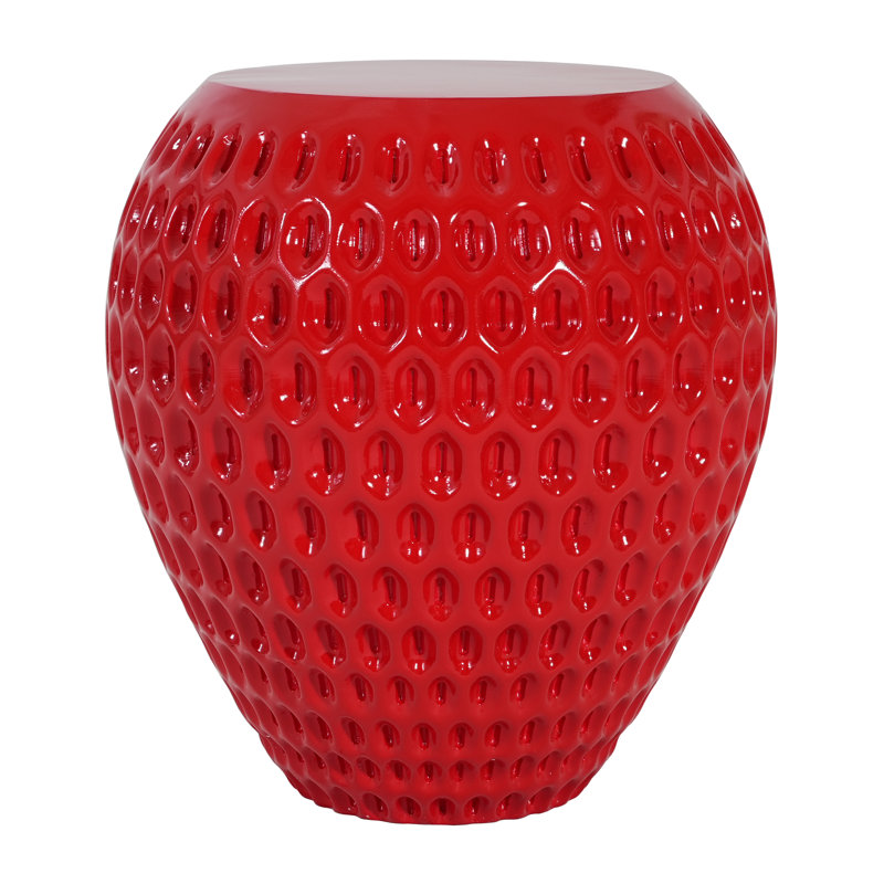 Penny Outdoor Strawberry-Inspired MGO Concrete Side Table