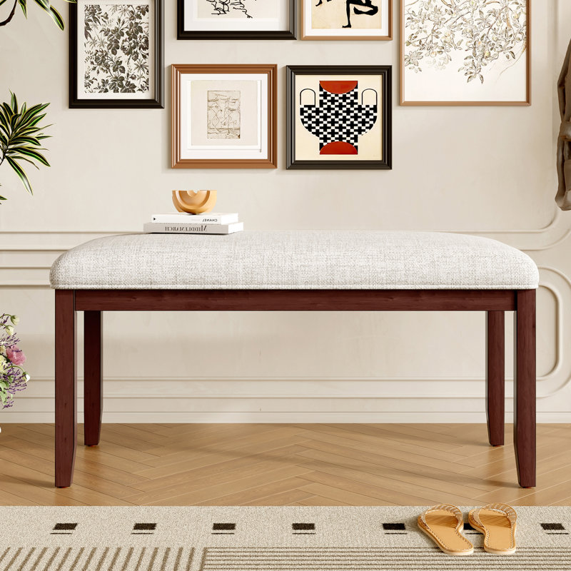 Banc rembourré pour chambre à coucher, Cerisier