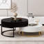Tables basses gigognes modernes à plateau relevable avec 2 tiroirs blanc et noir