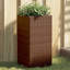 Garden Planters 2 Pcs Brown Poly Rattan-441172061