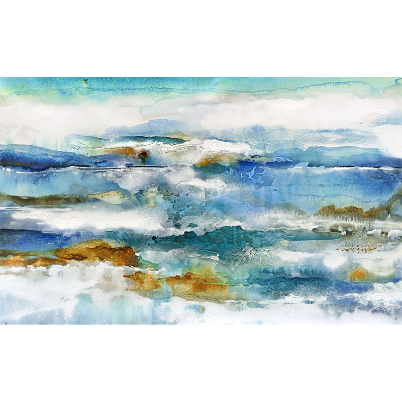 Atmospheric Flow Painting by Jennifer Hollack Raboin, Stretched Canvas, 31" H x 50" W x 2" D