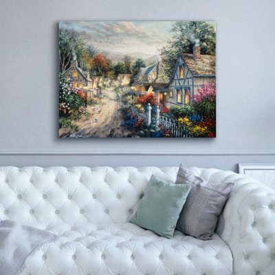 Toile épique Graffiti «Down Cottage Lane» par Nicky Boehme, 54 po x 40 po