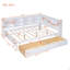 Lit de jour double en bois avec 2 tiroirs, lit de jour avec tablette de rangement et ports de chargement USB-1842699850