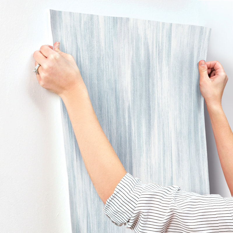 Elysian Sky Blue Ikat Wallpaper, Blue