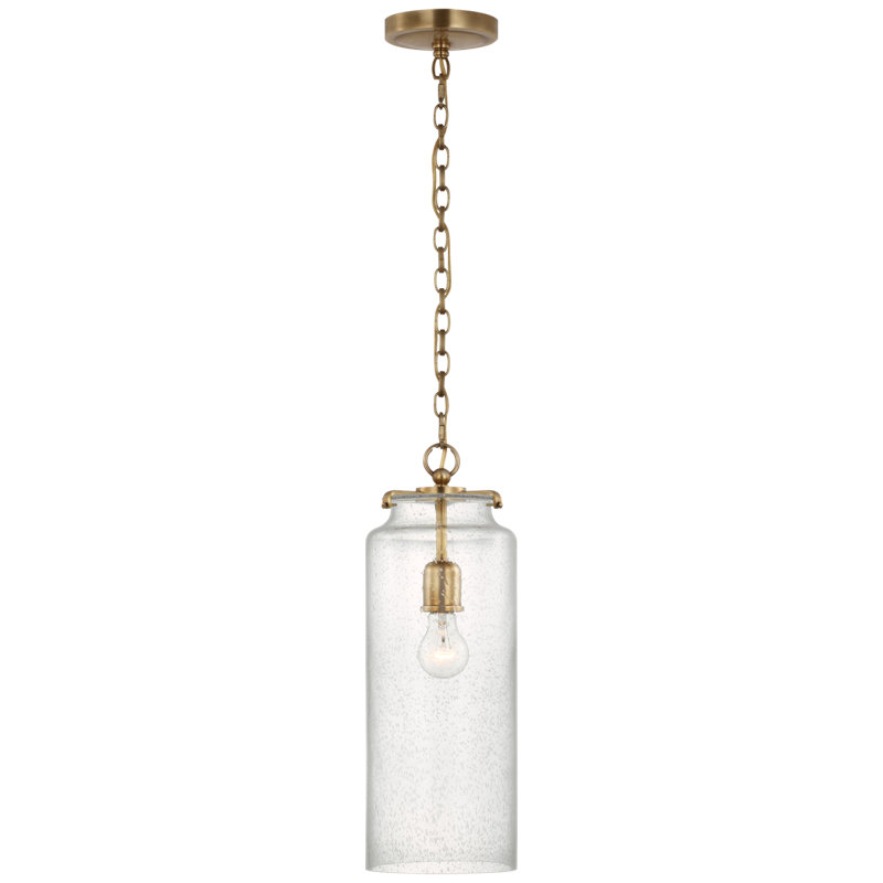 Katie 1 - Light Pendant, Clear Seeded, Hand-Rubbed Antique Brass