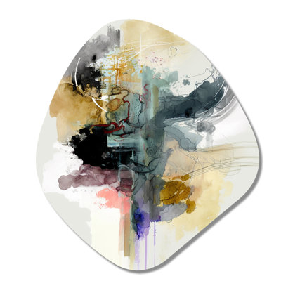 Chezare - Abstract Liquid Ink Nebula Shape Asymmetric Metal Wall Art