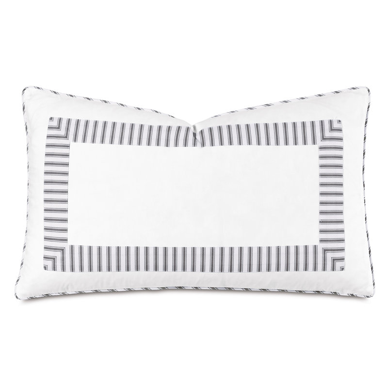 Blass Ticking Lumbar Pillow Cover & Insert, Black