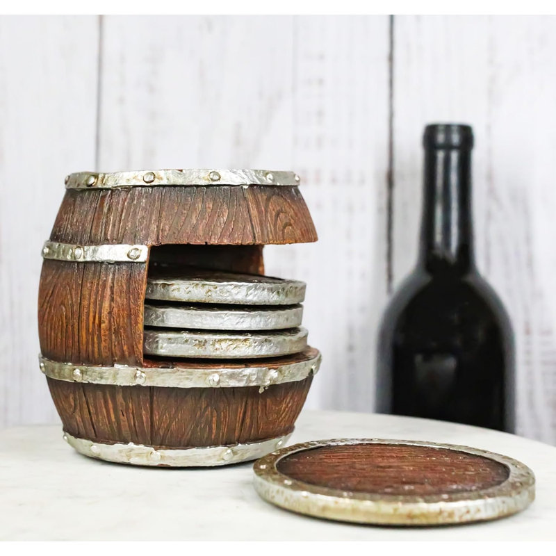 Ensemble de sous-verres rustiques Western Wine Time Old Fashioned Country