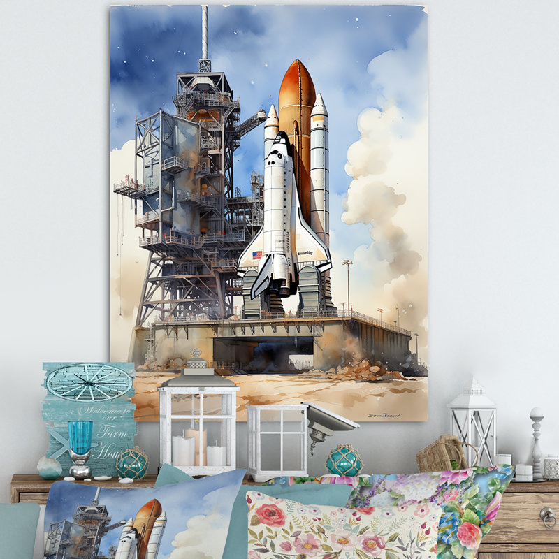 Latora, Navette spatiale I, impression sur toile, H 20 po x l 12 po x P 1 po, Toile tendue