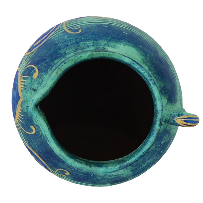 Ensemble de pots en argile moulés et finis à la main avec motif floral peint à la main