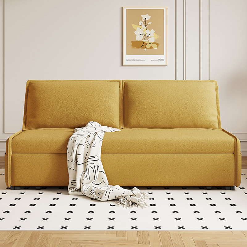 Canapé réglable en velours crème de style nuage avec structure en acier au carbone, H 33,5 po x l 49,6 po x P 31,5 po
