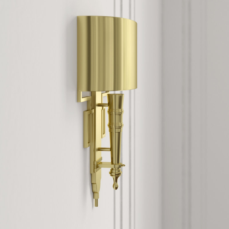 Torch Sconce 1-Light Wallchiere, Antique Brass, Hardwired