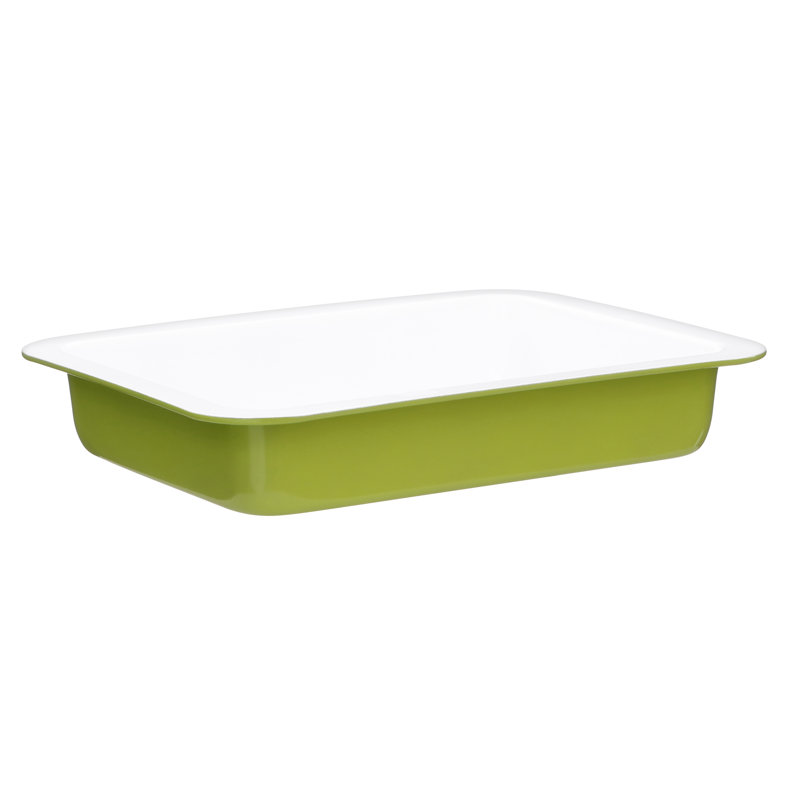 Symple Stuff Rectangle Minerals Baker Bakeware, Lime Green / White