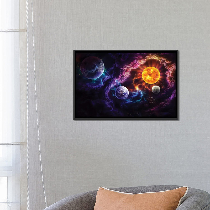 « plan of salvation », impression sur toile, H 18 po x l 26 po x P 1,5 po, Toile avec cadre noir, Pas de tapis