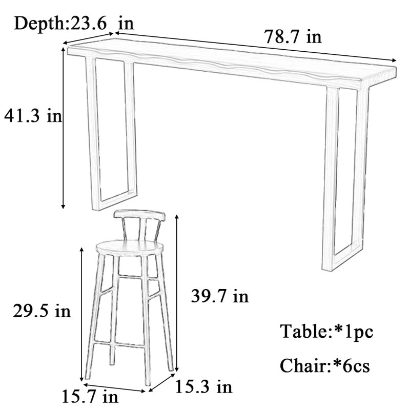 Dejon, 41.3"H x 78.7"L x 23.6"W