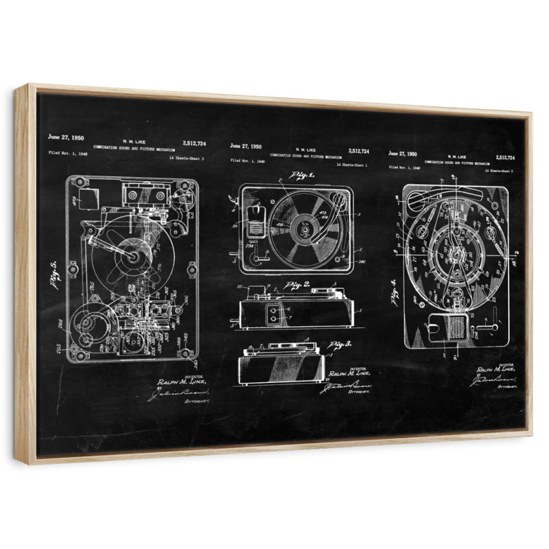 Mécanisme combiné de son et image, Cadre flottant en bois naturel, 25 po x 17 po
