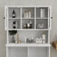 Armoire de salle de bain inclinable à deux compartiments avec panier à linge haut et 2 tablettes réglables
