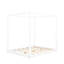 Lit plateforme à baldaquin blanc, grand lit, pieds de soutien - frais sous le lit, assemblage, lit simple à assembler avec un design épuré, support stable, garde le matelas frais