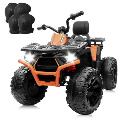 24V Kids Ride on ATV with 2 Seater, 400W 9AH Powered Electric Car w/ LED Lights, High & Low Speed ï»¿ -  Anrli, CLQ-333-Orange