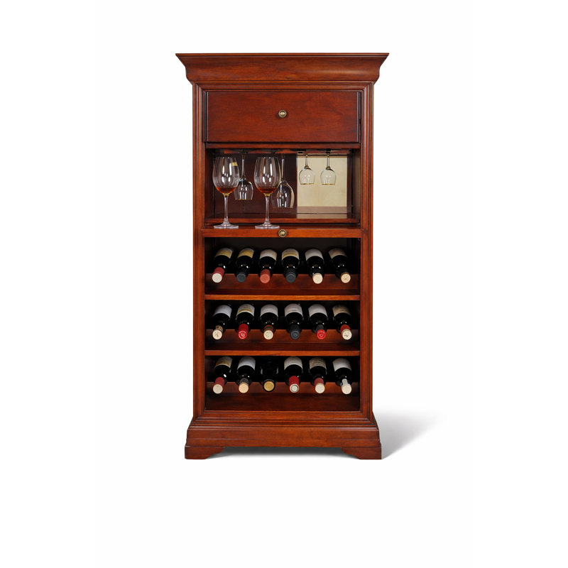 Silvia Bar Cabinet With Rack By RAM Game Room, Chestnut