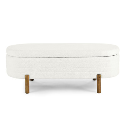 Modern Oval Upholstered Storage Bench