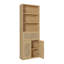 Vitrine en rotin brun clair avec 3 couches, 1 tiroir, 2 portes, H 70,86 po