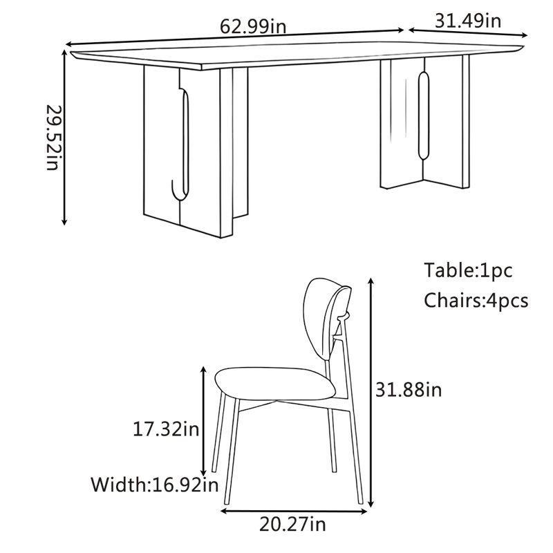 Partone, 29.52"H x 62.99"L x 31.49"W