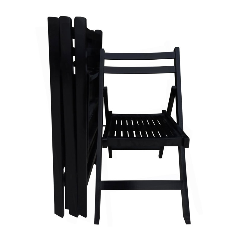 Chaise pliante en bois à lattes Furniture - noir, ensemble de 4, chaise pliante