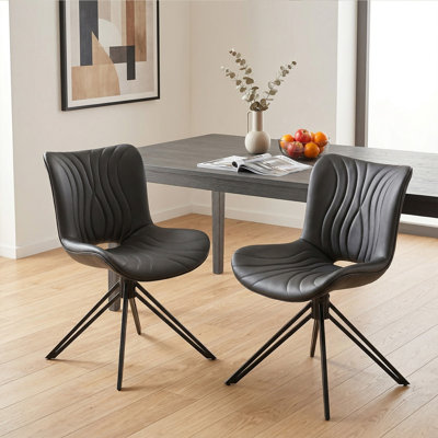 Upholstered Mid-century Modern Dining Chairs Swivel Dining Room Chairs