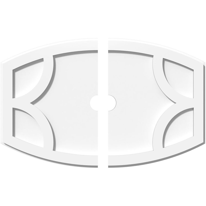 Médaillon de plafond contemporain en PVC de qualité architecturale Kailey, l 24 po x H 16 po x P 2 po x P 13 po x P 1 po