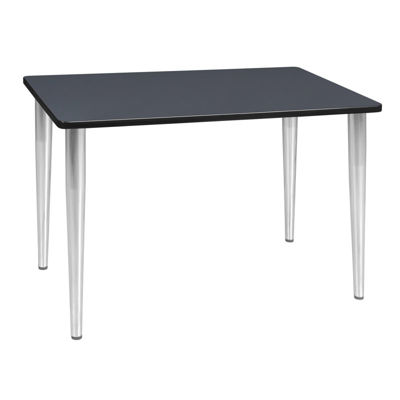 Plateau de table de formation Kahlo, pieds fuselés, H 29 po x L 42 po x l 24 po, Chrome, Gris