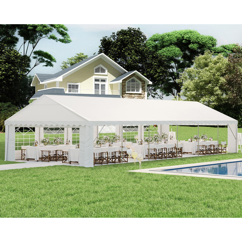 20Ft X 40Ft Canopy with Rolled Sidewalls,White, 20 (ft.) x 40 (ft.), White