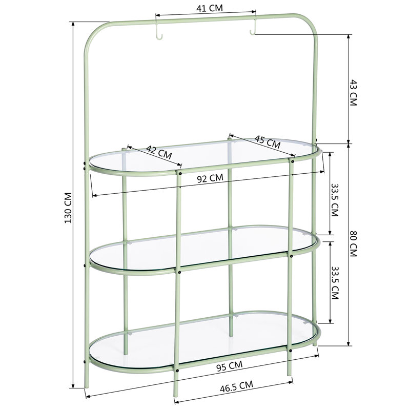 Invaldi 95cm W Metal Shelving Unit, Green