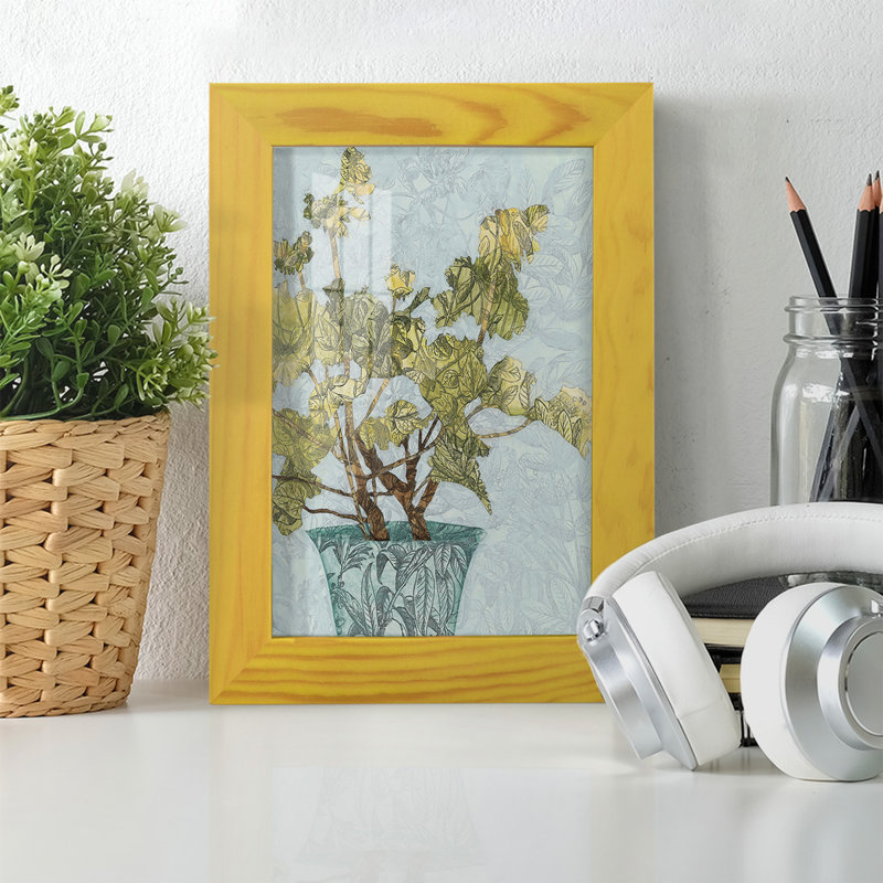" Conservatory Collage I (FWH) ", 4" W x 6" H x 1" D, Yellow