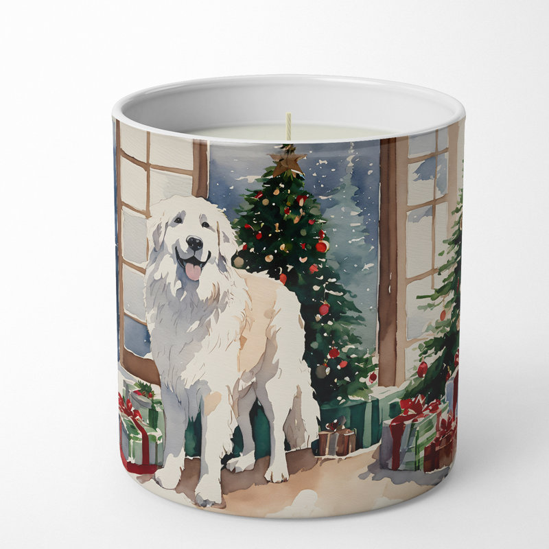 Bougie de Noël parfumée avec support en céramique