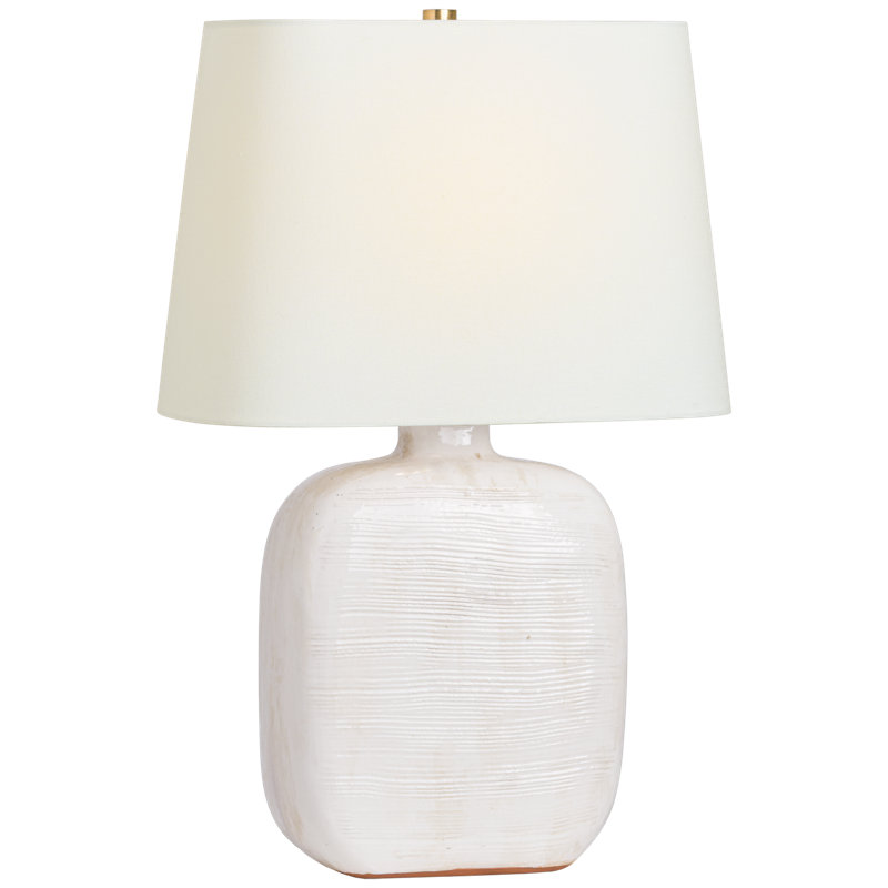 Pemba Table Lamp, Glossy White Crackle