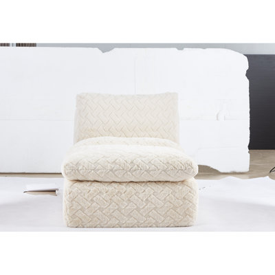 Swivel Chair With , Full Compression, Fashionable Corduroy, Ergonomic Design, 40.83 In Wide, Long - Lasting Softness Lazy White 32.46 Depth, Soft And