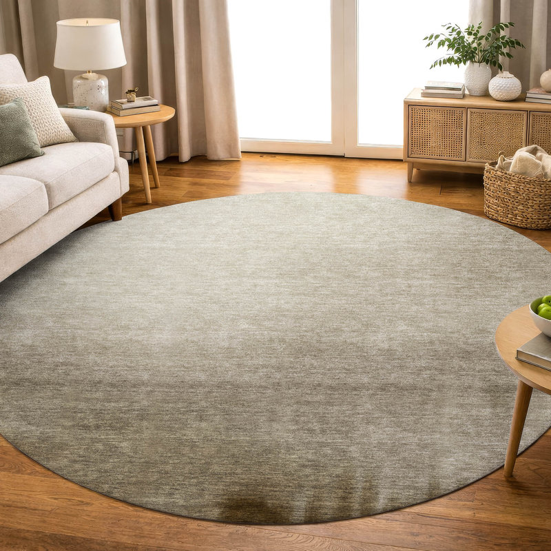 Tapis dégradé de qualité supérieure Mayfield AMF2420, Rond 8 pi, Kaki