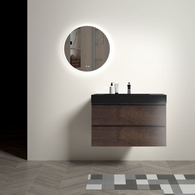 Contemporary Matte Black Quartz Integrated Basin - Redefining Bathroom Style Engineered And Stylish For Bathrooms