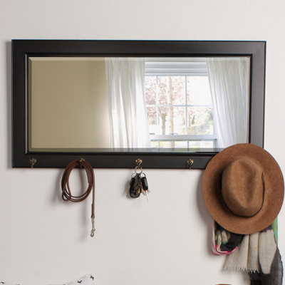 Carmaletta Flat Mirror with Hooks
