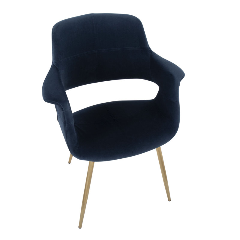 Quirico 16.5'' H Upholstered Armchair, Gold, Blue