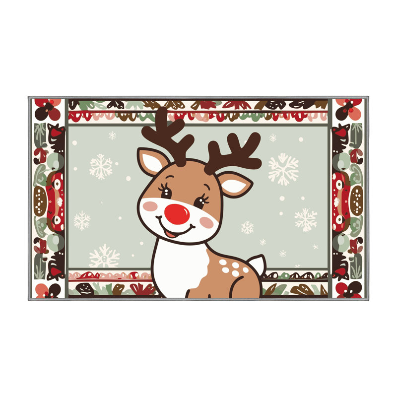 Tapis de Noël hiver lavable Ginza Six, Rectangulaire 2 pi x 3 pi