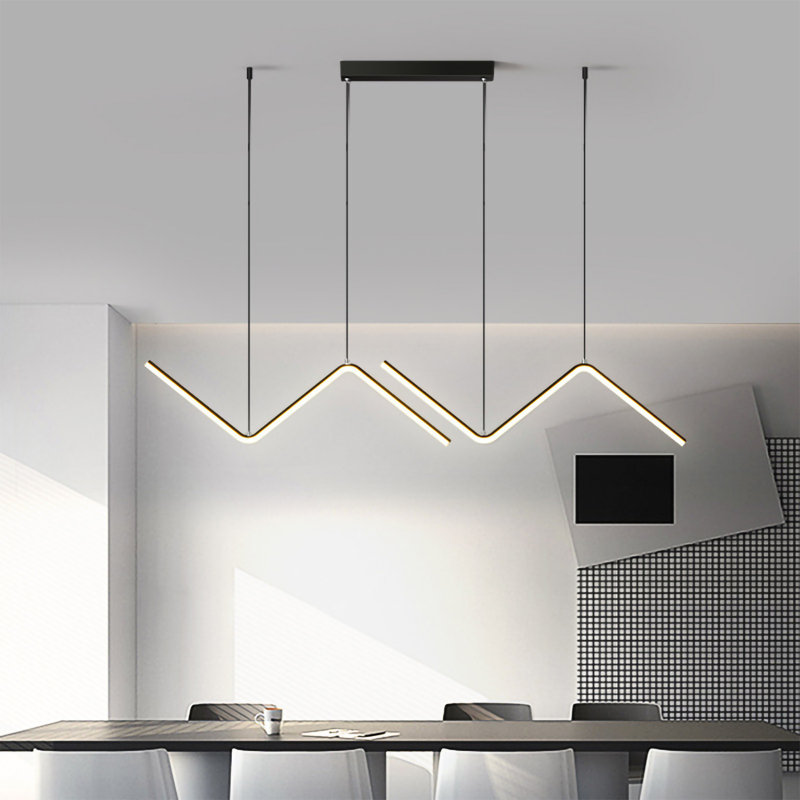 Yermolayeva 2 - Light Kitchen Island Linear LED Pendant with Rope Accents