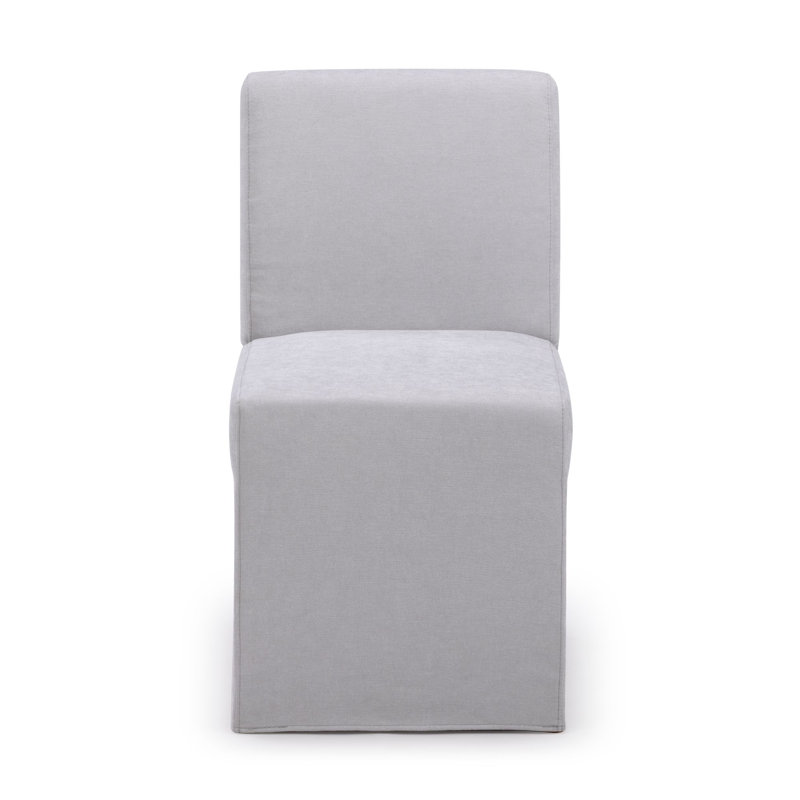 Chesnee Dining Chair with Long Slipcover, 2, Concrete