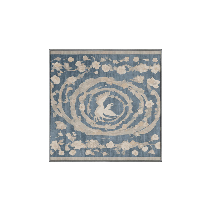 Tapis gris lavable à la machine, Carré 7 pi