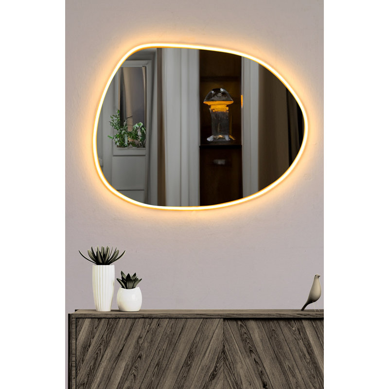 Miroir avec éclairage DEL, Jaune