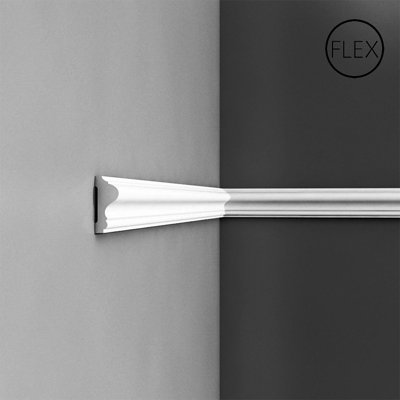 1 in D x 2-3/8 in W x 78-3/4 in L Primed White Plain Flexible Polyurethane Panel Moulding