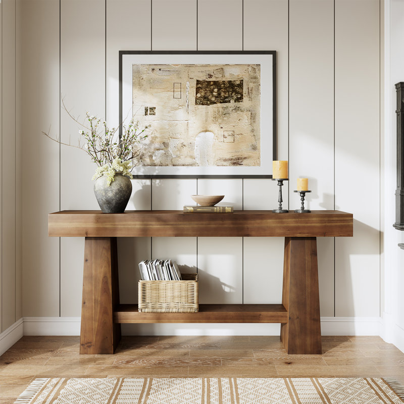 Console en bois massif 70,86 po, Brun