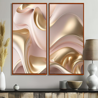 Subtle Sophistication In Exquisite Pink And Gold VI - Pink Canvas Prints