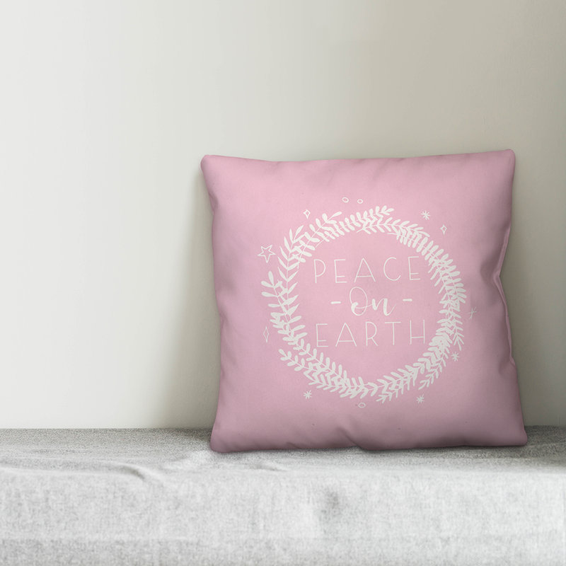  Coussin Peace on Earth, 16 po x 1 po, Housse de coussin seulement - Insert